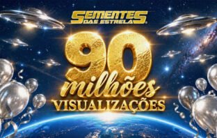Imagem comemorativa do portal Sementes das Estrelas celebrando a marca de 90 milhões de acessos e visualizações